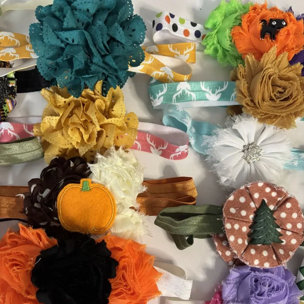 Baby Toddler Headband Hairbow LOT 50+ Holidays Everyday Colorful Elastic